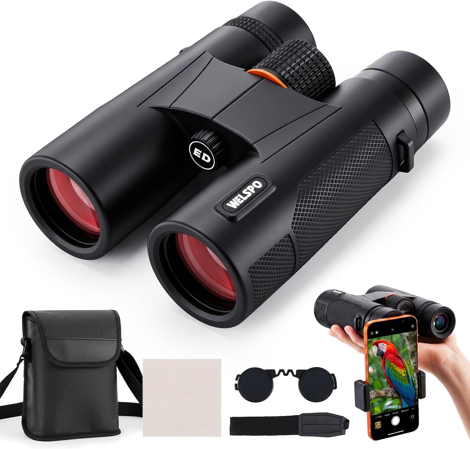 Welspo 10x42 Binoculars with ED Glass for Adults
