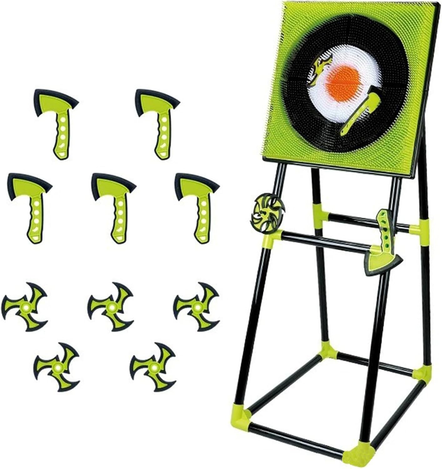 Kionuicno Deluxe Steel Frame Axe Throw Target Game Set,2in