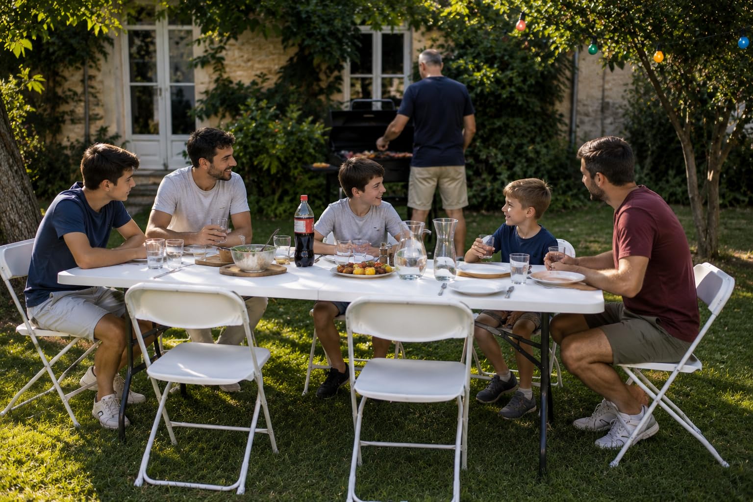LPVS Table Pliante 180x70x74 cm - Jardin Extérieur Camping 6/8 Personnes | Entreprise Française - Table de Jardin Pliante - Polyvalente - Charge 175 kg
