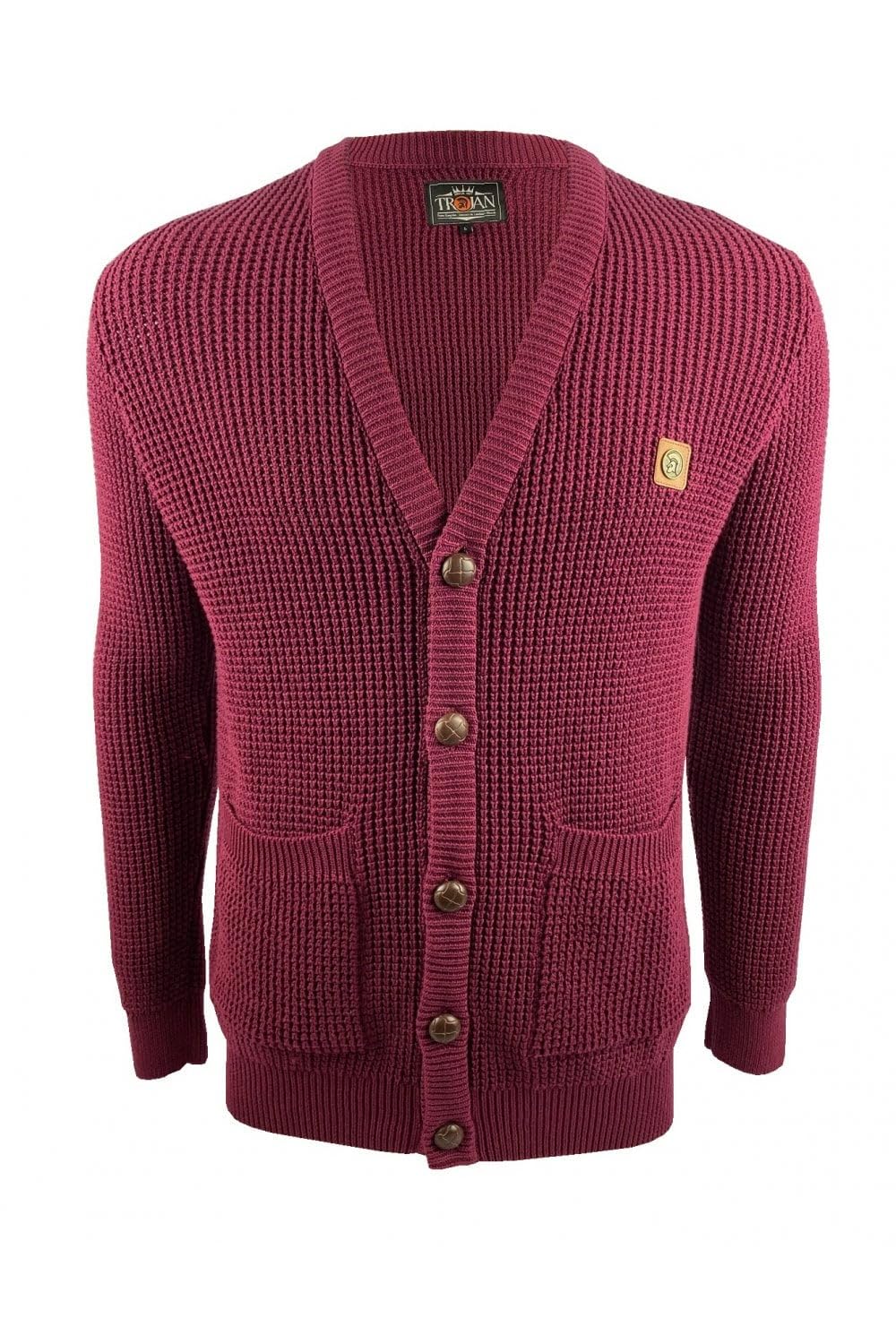 Trojan Men's Port 100% Cotton Classic Waffle Cardigan - Tc/1020