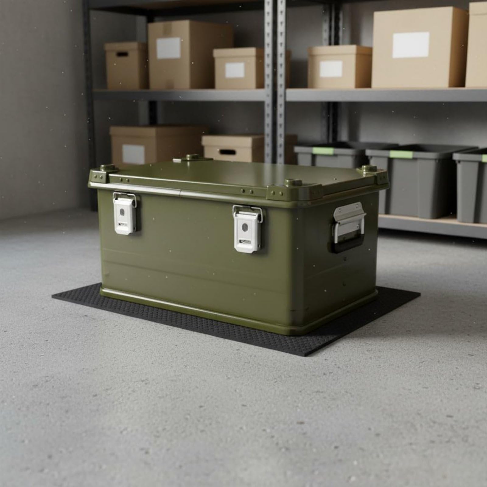 Aluminum Storage Trunk Alu Kiste Aufbewahrungsbox Transportkiste Werkzeugkoffer mit Verstärkter Nietenkonstruktion Und Stabilem Rahmen mit, Grün, 30L