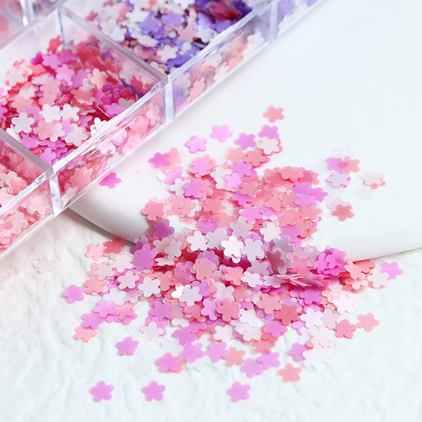 Paillettes Fleurs Micro Pour Résine époxy - 6 Grilles Colorées - Déco Bijoux, Nails Art, Bougies, DIY - 8