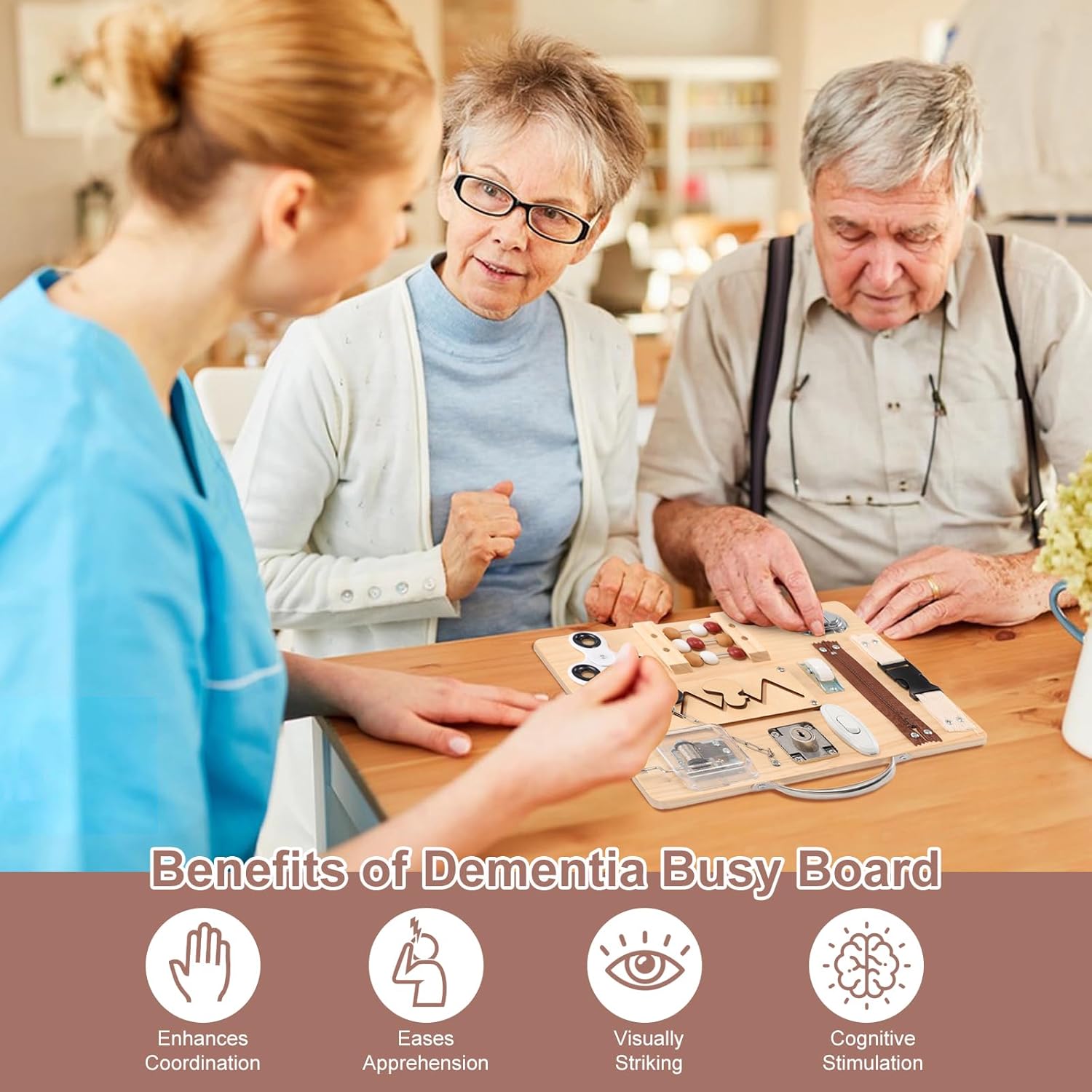 Lontcs Dementia Activities for Seniors,Fidget Busy Board for Adults with Dementia Games Gadgets,Dementia Products for Elderly,Alzheimers Activities for Dementia Patients,Alzheimers Products Toys Gift