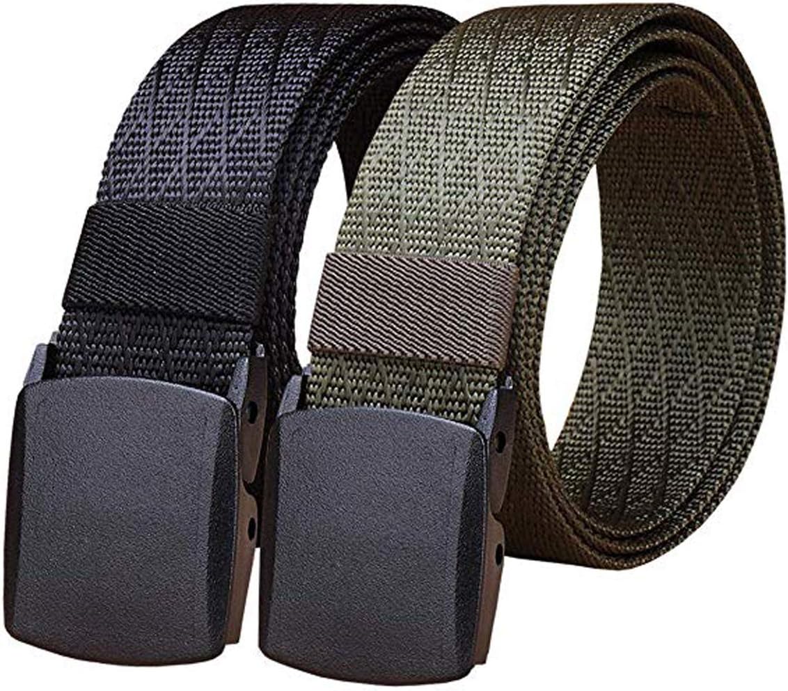 Unisex Nylon & Canvas Waist Belt (BLT064_02_Black & Green)