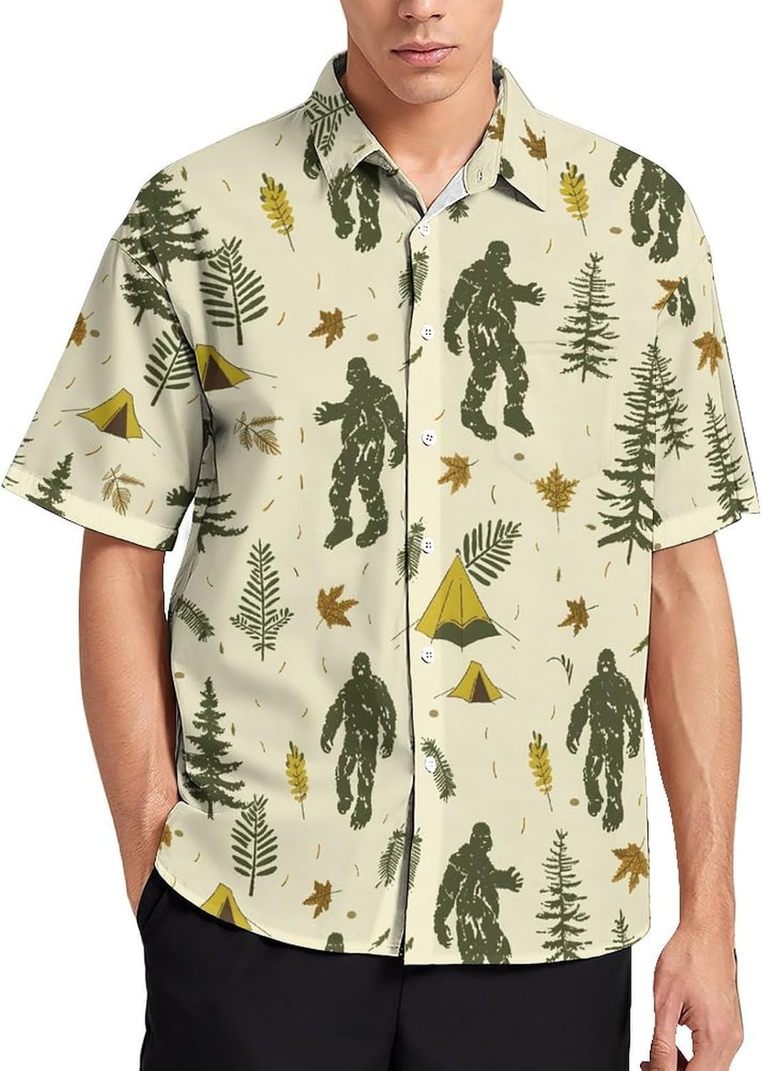 Men's Hawaiian Shirt Short Sleeve Casual Button Down Camp Shirt with Pocket, Wrinkle Free Beach Vacation Wedding