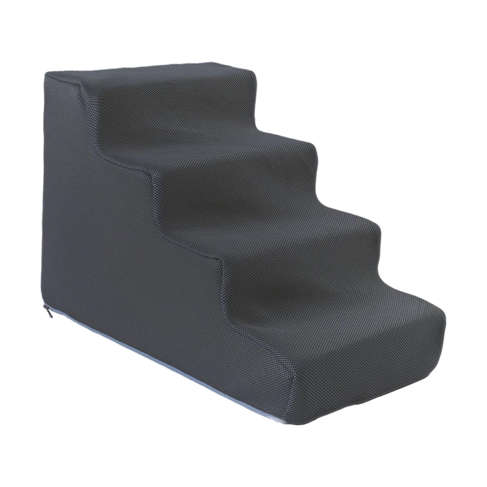 Scale per Animali Scaletta per Cani Piccoli Gradini Morbidi Rampa per Gatti Portatile con Copertura Lavabile E Fondo Antiscivolo Adatto per Cuccioli, 4 gradini grigio scuro
