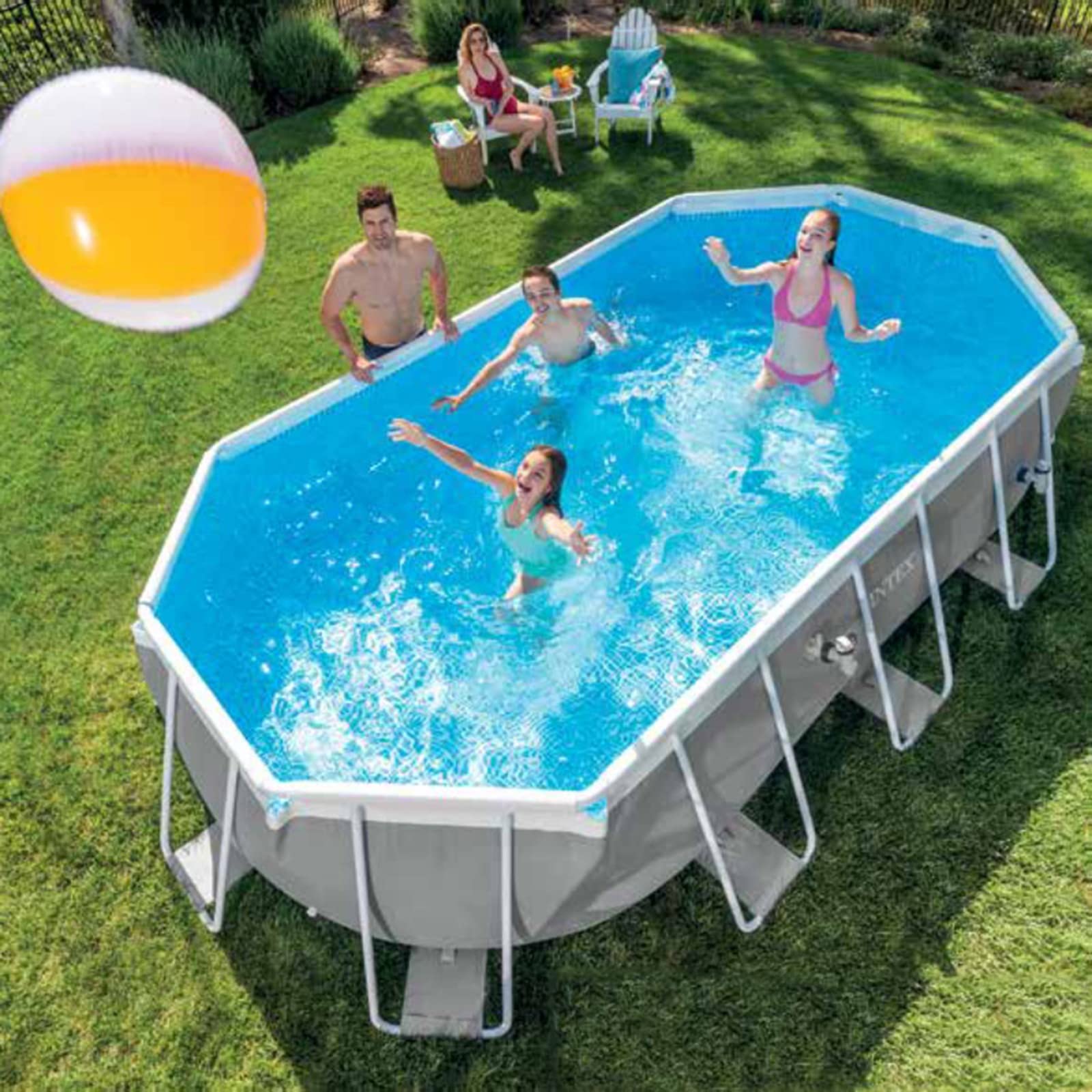 Amazon.com: Circular Outdoor Frame Above-Ground Swimming