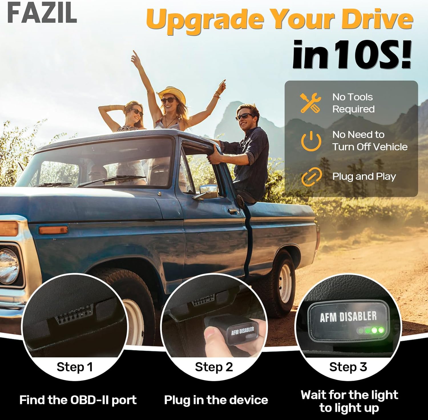 Fazil AFM Disabler, AFM/DFM/DOD Disabler, Active Fuel Management Disabler, compatible with GM V6/V8,Electric sensors suitable for (Chevrolet/GMC Sierra/Yukon/Cadillac Escalade) 4.3L/5.3L/6.0L/6.2L