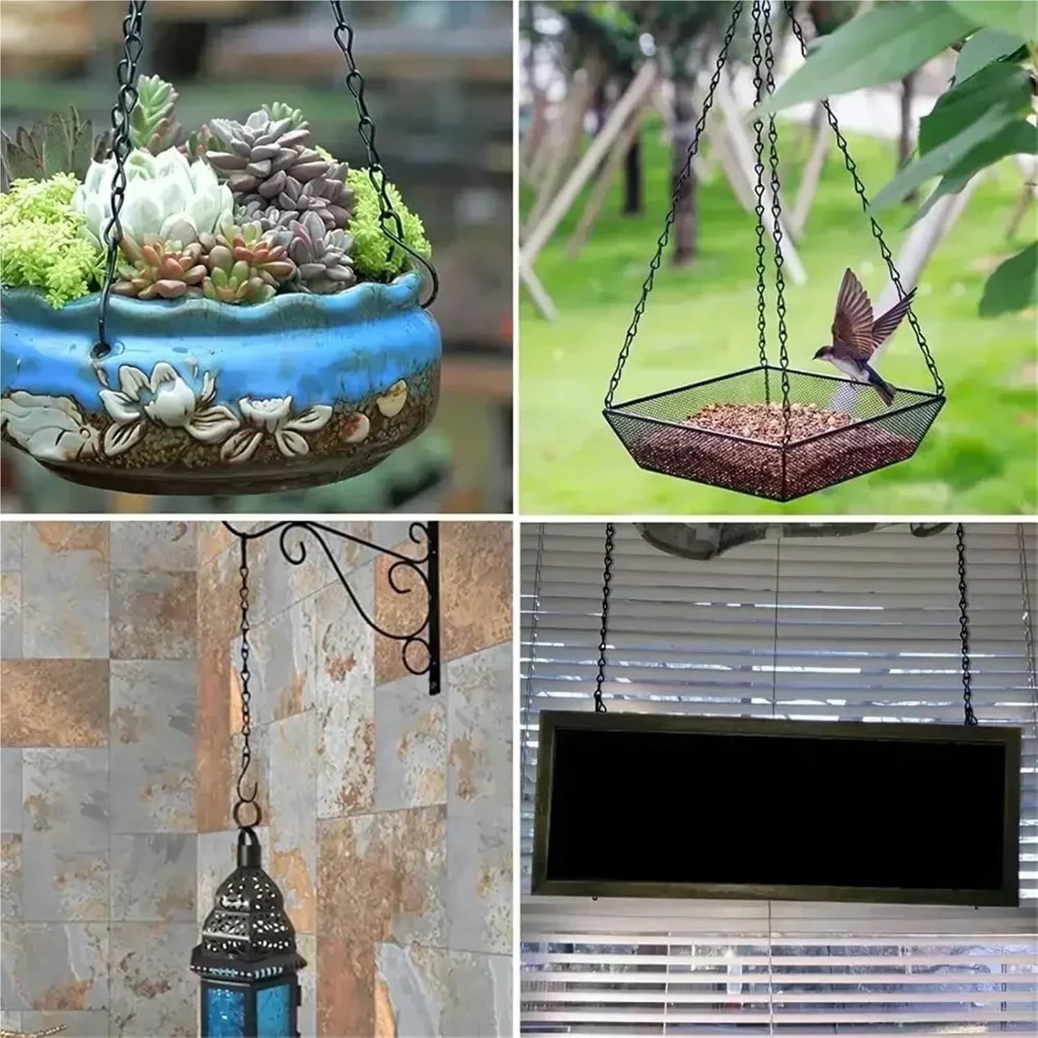 12 Pcs Imitation Rattan Hanging Basket Flower Pot Chain Plant Grow Basin Home Garden for Planters