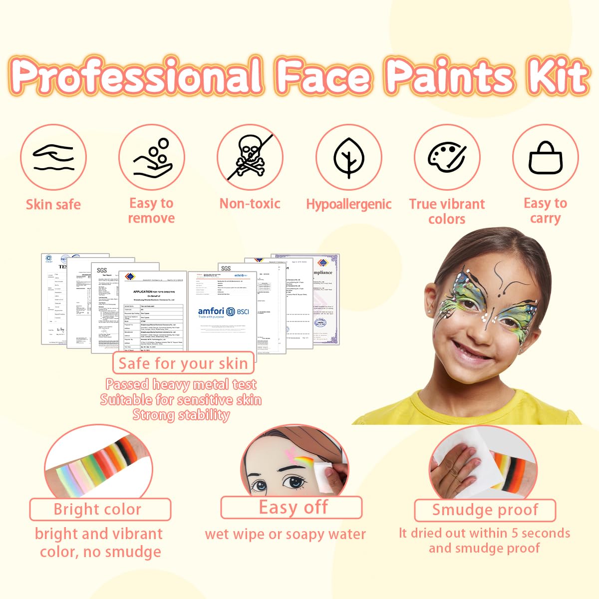 Pittura per il viso con glitter