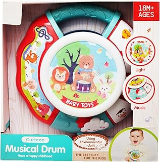 Genaric Joyful Drums Toy Colorful and Fun Drum Set with Lights and Music for Kids - Multicolor