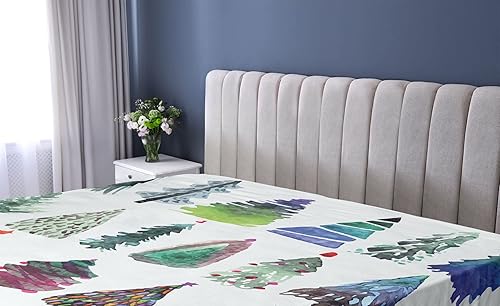 Miniatura 5 de Ambesonne Sábana bajera con diseño floral, acuarela temática de primavera, pintura de hierbas, flores, botánica de jardín, funda de cama con