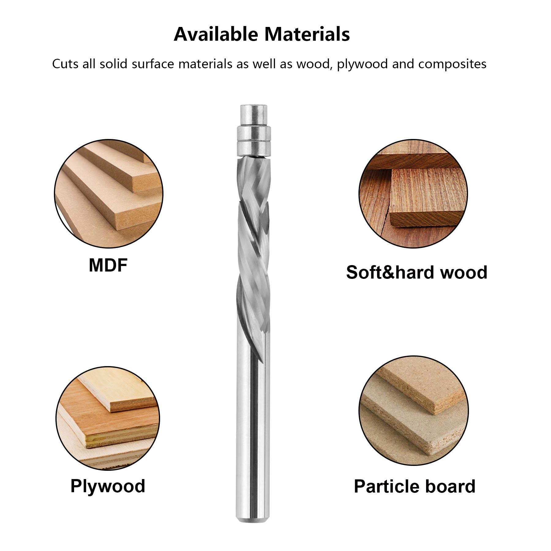 Spiral Cutter SpeTool SC 8mm Inch Dia 100mm Long Compression Flush Cut ...