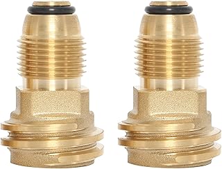YaeTool 2Pcs Brass Propane Tank Adapter Converts POL LP Tank Service Valve to QCC1/Type1 Hose or Regualtor