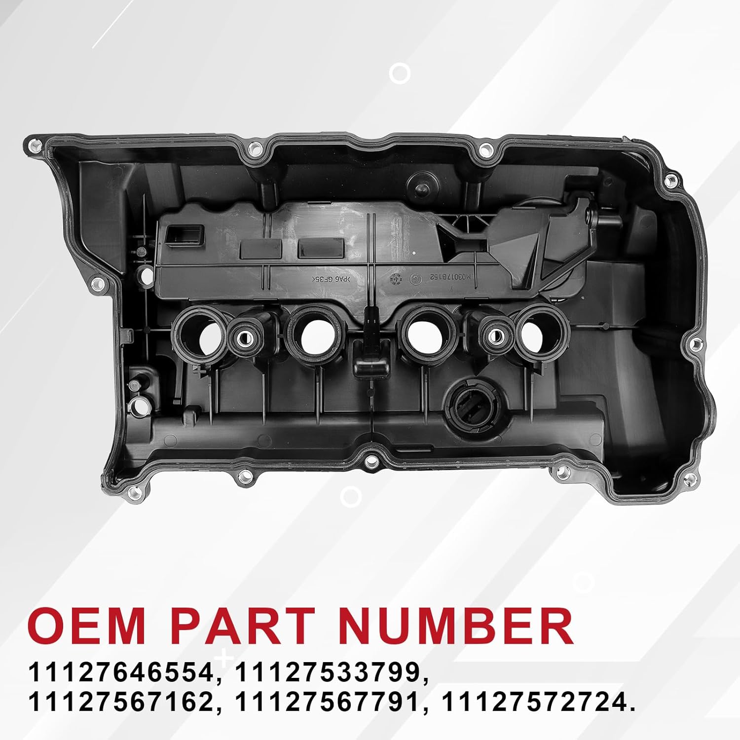 Cylinder Head Valve Cover with Oil Filler Cap for Mini Cooper 2007-2015 /C-ooper Paceman 2013-2016 /Co-oper Countryman 2011-2016 Base Non-S Models R55-R61 N12 N16 engines Replace 11127646554