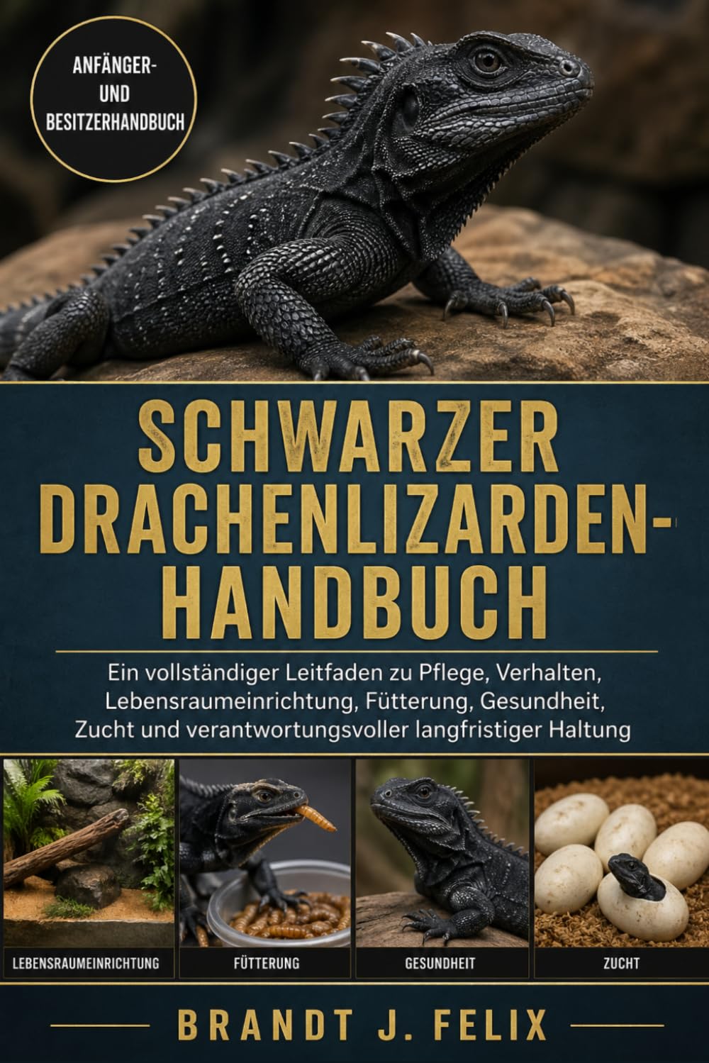 SCHWARZER DRACHENLIZARDEN-HANDBUCH: Ein vollständiger Leitfaden zu Pflege, Verhalten, Lebensraumeinrichtung, Fütterung, Gesundheit, Zucht und verantwortungsvoller langfristiger Haltung