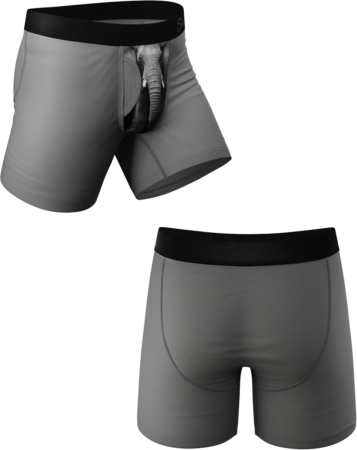 Shinesty Ball Hammock Boxer Brief - Pouch Underwear For Men with Fly - Grey, Large