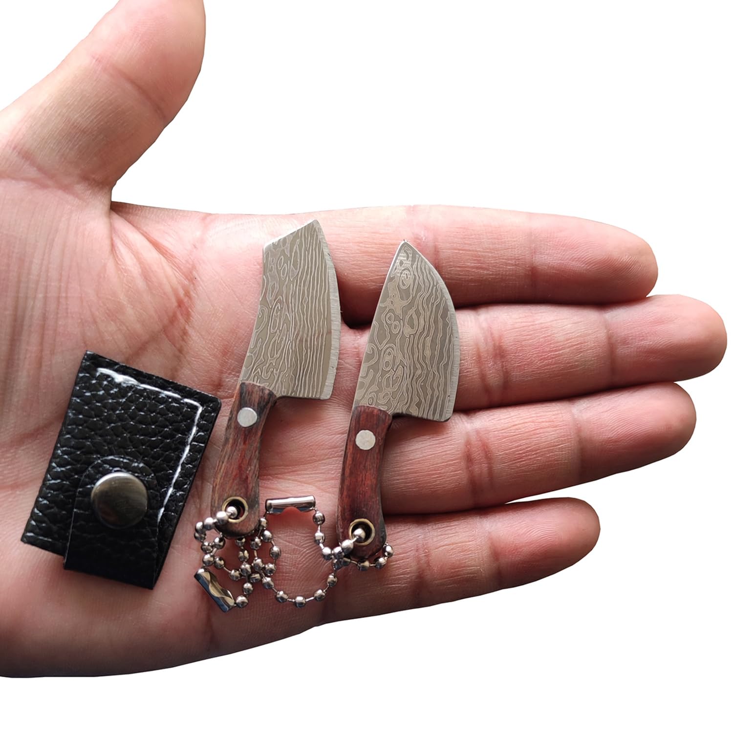 Epichao 2pcs Stainless Steel Portable Mini Pocket Knife Small Keychain Knife Tiny Box Cutter Tools (Chef Knife)