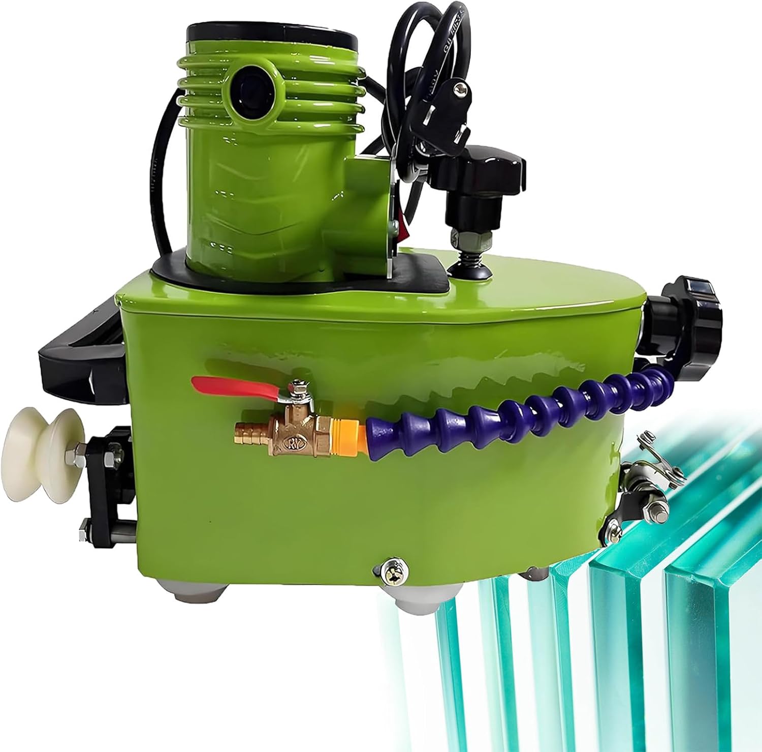 800w Small Portable Electric Glass Edge Polishing Machine Hand-Held Glass Polisher Grinder Edger Grinding Machine/Edging Machine for Glass Beveling Polishing RoundedEdges-8mm