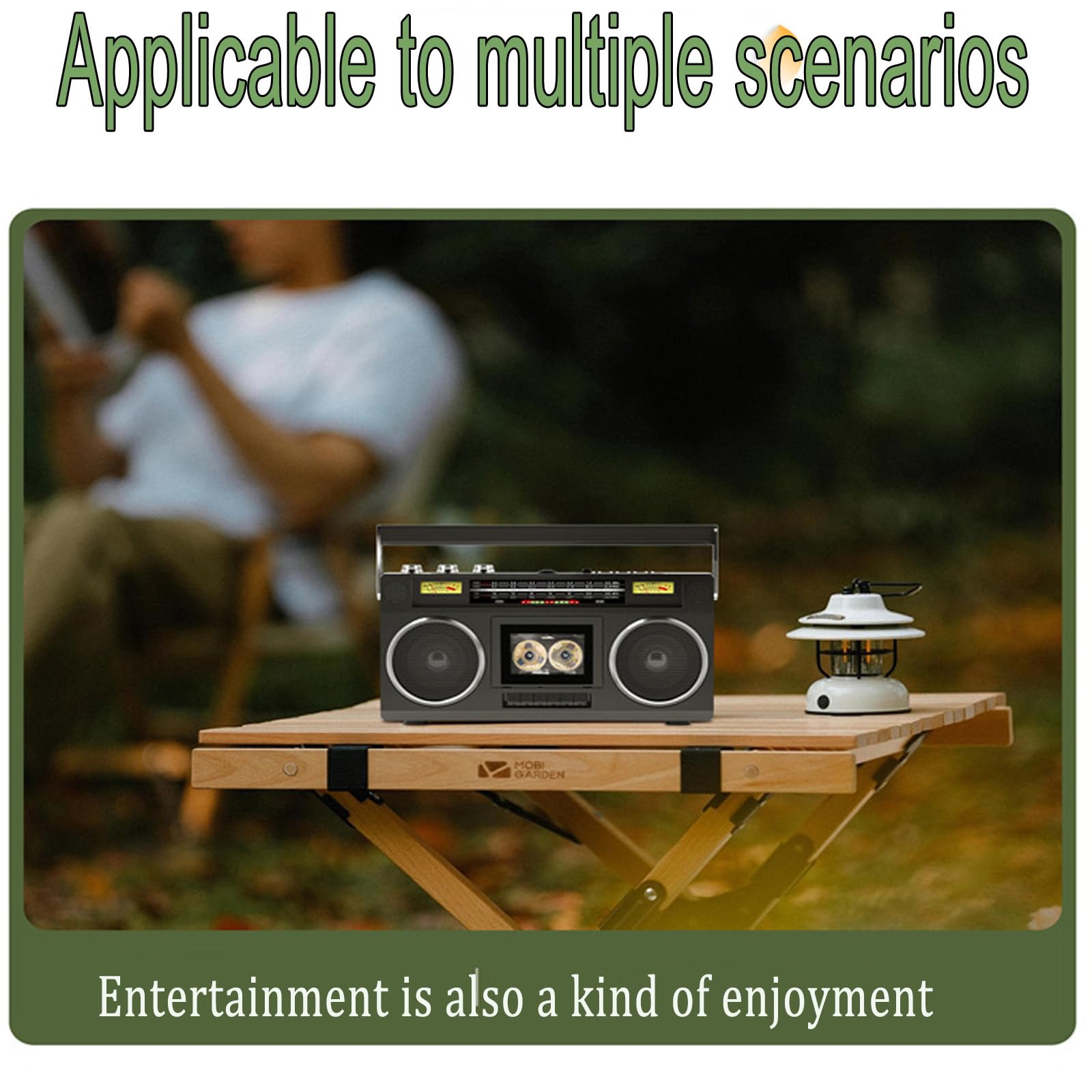 Lettore CD portatile con radio AM/FM/SW, stereo a due canali, 4 altoparlanti, ingresso SD/USB/TF, design vintage, per interni ed esterni