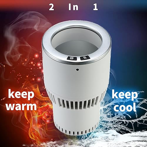 Miniatura 3 de Portavasos calentador de café enfriador de bebidas 2 en 1 camión en lata de regalo (blanco con plata 12V)