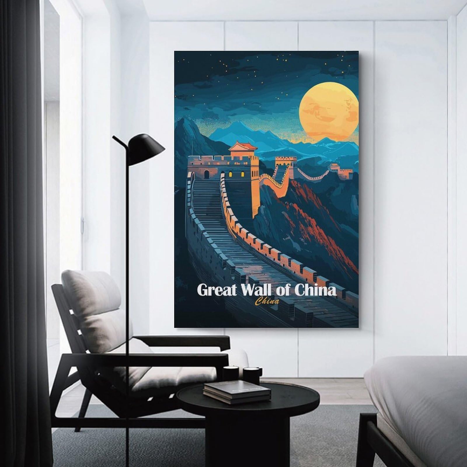 Junmoney Unframe-Style-17 Great Wall Of China Decorative Wall Artwork 20X30inch(50X75cm), For Front Hall, Corridor Or Welcome Spaces, Decorative Wall Art For Narrow Spaces