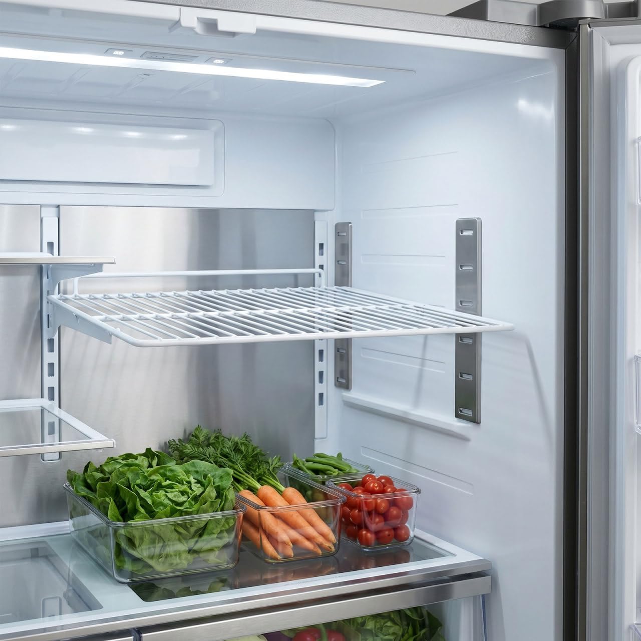 PRETYZOOM Commercial Freezer Shelf Divider 17x12 Inch White Iron Wire Grid Organizer Open Mesh Structure for Refrigerator and Cabinet Storage Shelf Rack, for Household Pantry Space