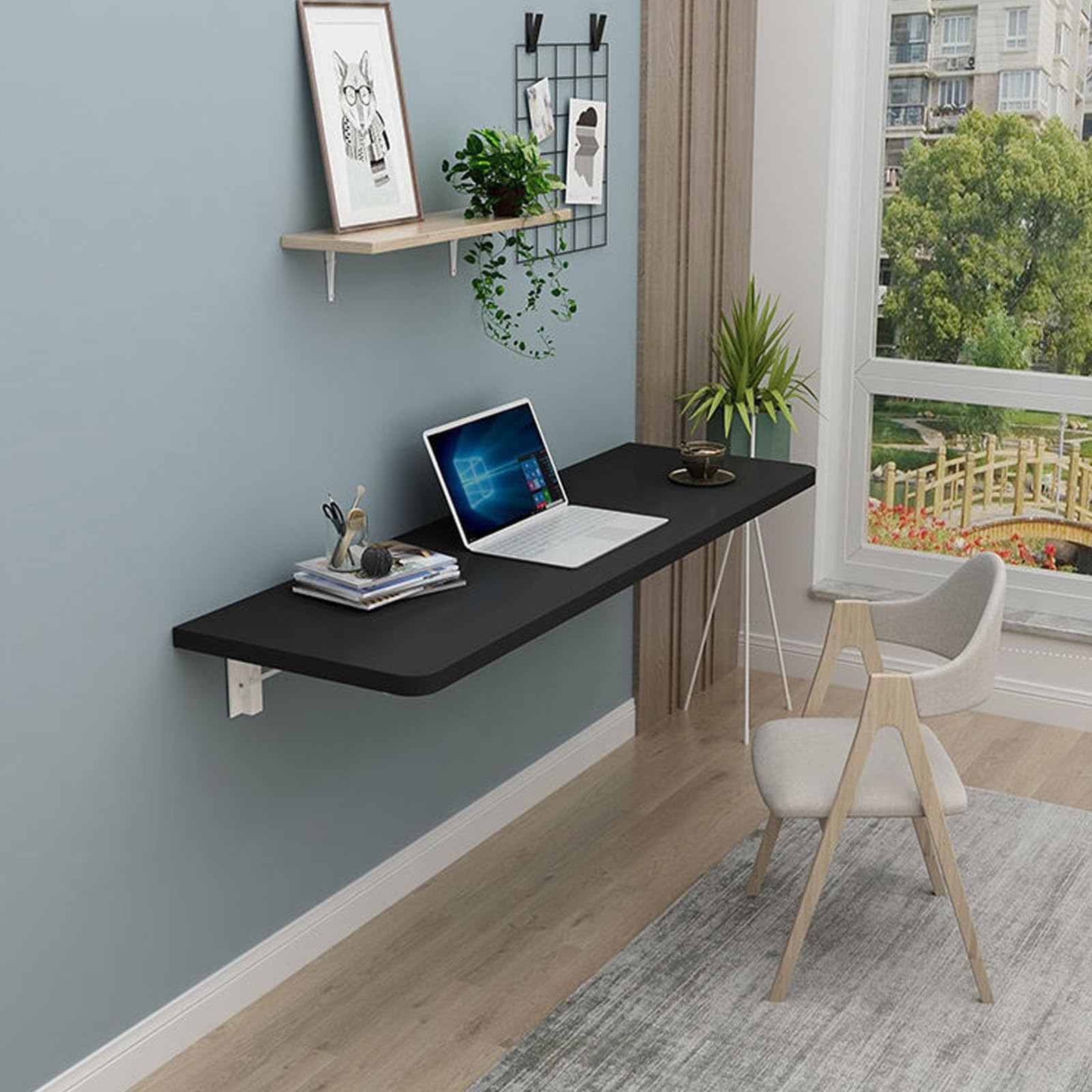 Table pliante murale pour optimiser le bureau et la buanderie - 8
