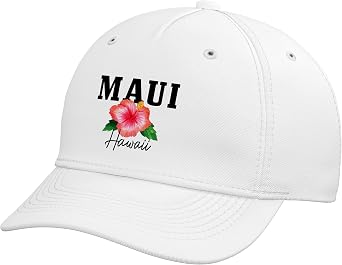 Maui Hawaii Floral Hibiscus Surf Surfer Vintage Hawaii Adjustable Baseball Hat