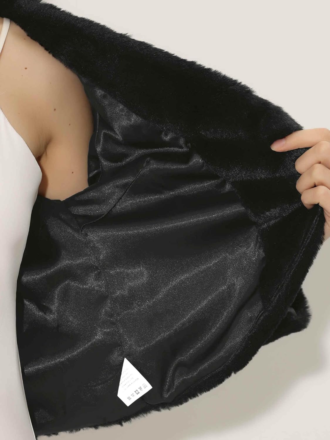 Allegra K Cropped Jacket for Women's Faux Fur with Pockets Long Sleeve Open Front Wedding Bolero Gowns Coat - Image 5