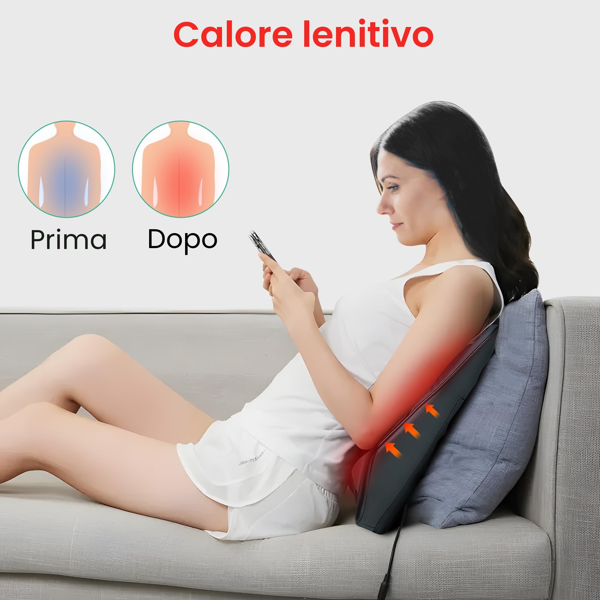 Snailax Massaggiatore Cervicale con Calore,Massaggiatore Elettrico per collo e schiena,Masaggio Shiatsu per la schiena, cuscino massaggiante per collo/schiena/spalle, regali per mamma e papà