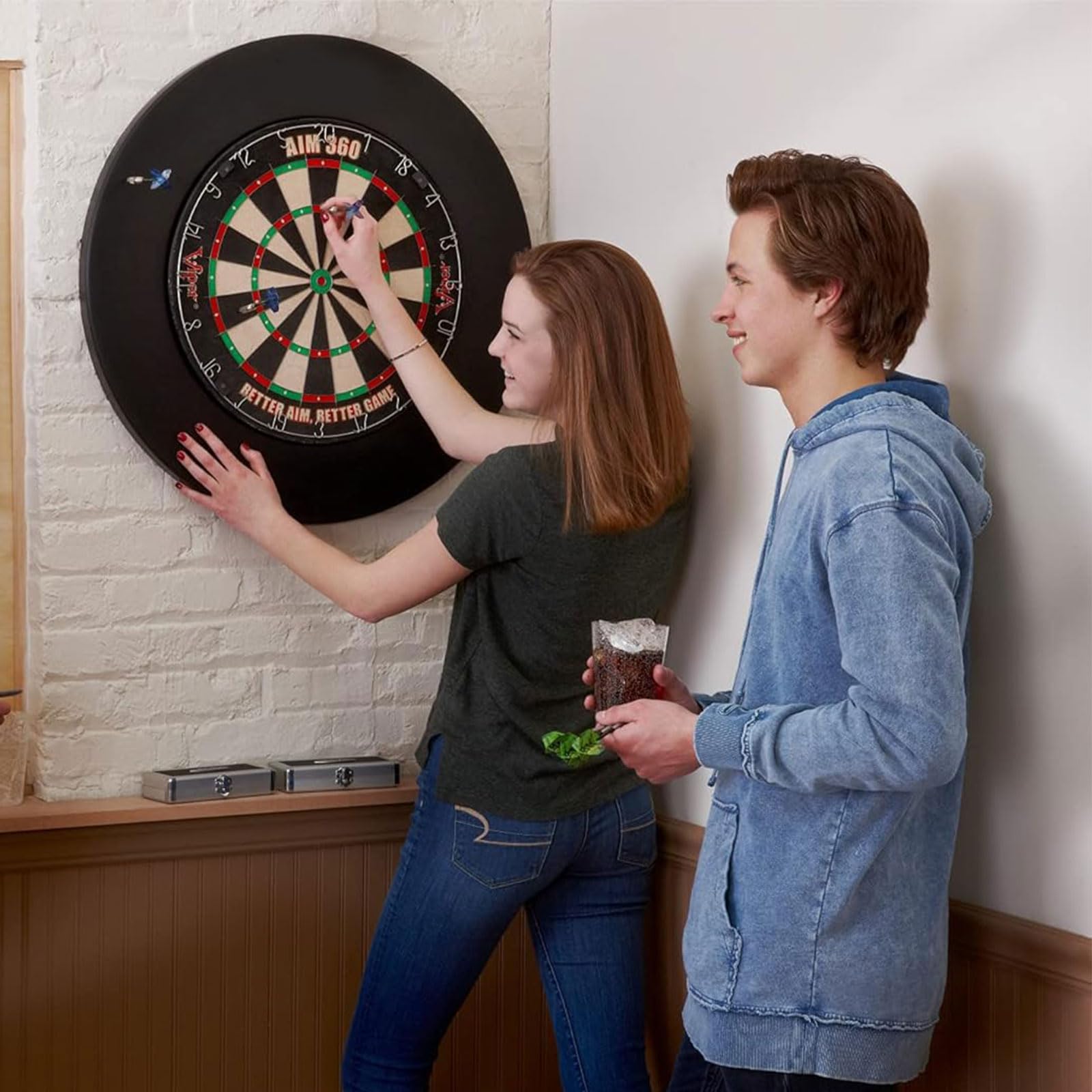 Anello Protezione Freccette – Dartboard Surround per bersaglio 45 cm – Protezione parete freccette & Accessori bersaglio freccette, Ø 72 cm