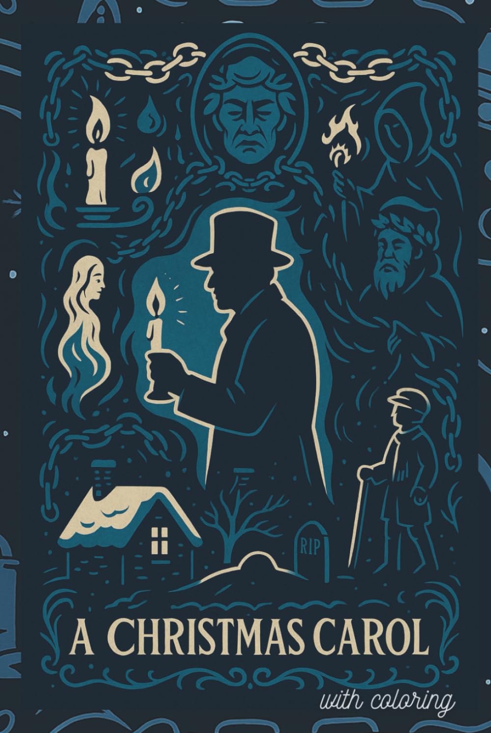 A Christmas Carol (Illustrated): A Nostalgic Story and Coloring Book for Adults