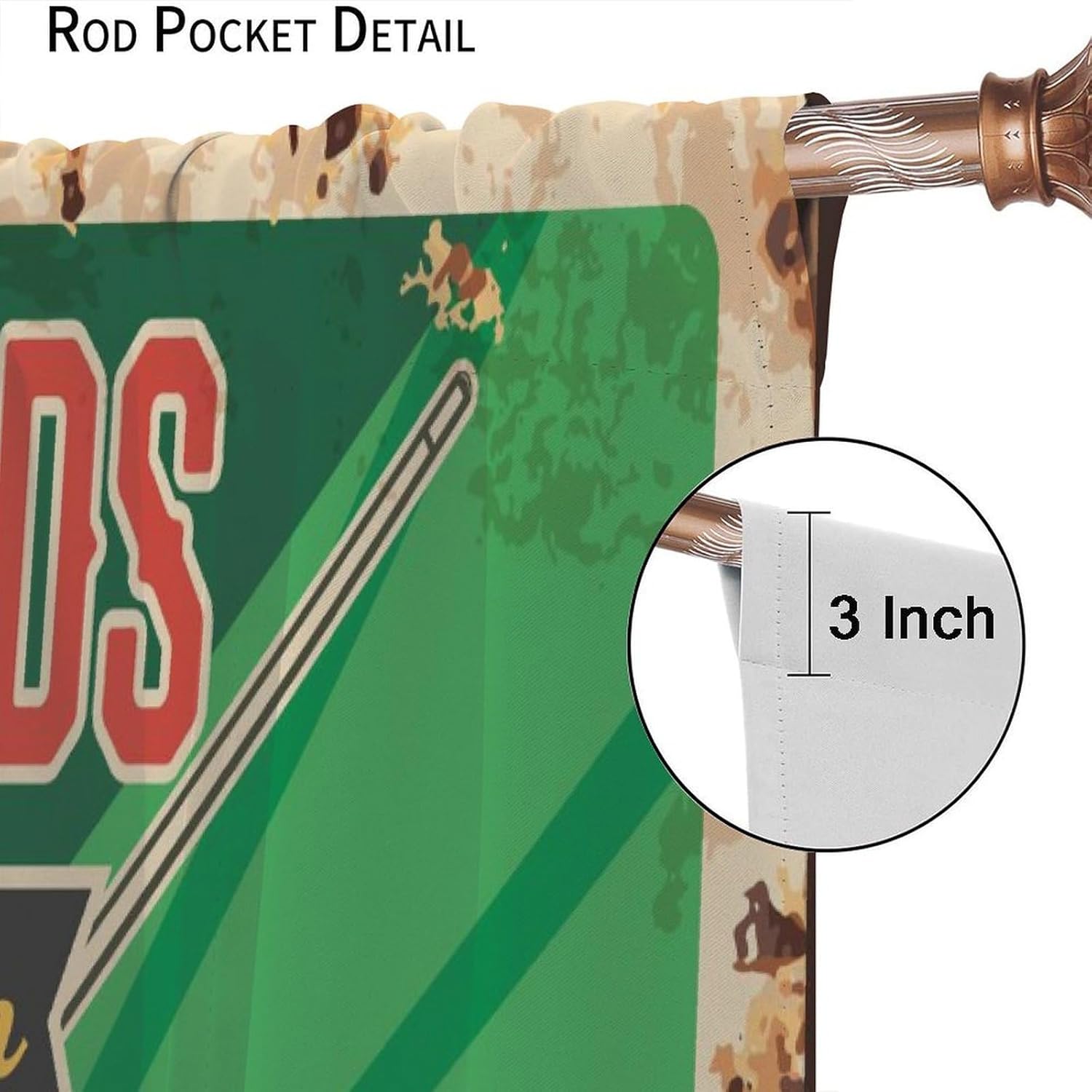 Retro Billiard Games Curtains Colorful Billiards Sports Game Themed Rod Pocket Blackout Window Drapes for Bedroom Living Room 42" W X 45" L