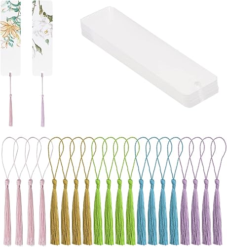 Marcapáginas transparentes en blanco, 20 unidades, de plástico, para manualidades, acrílico transparente, con 20 marcas de páginas de libros