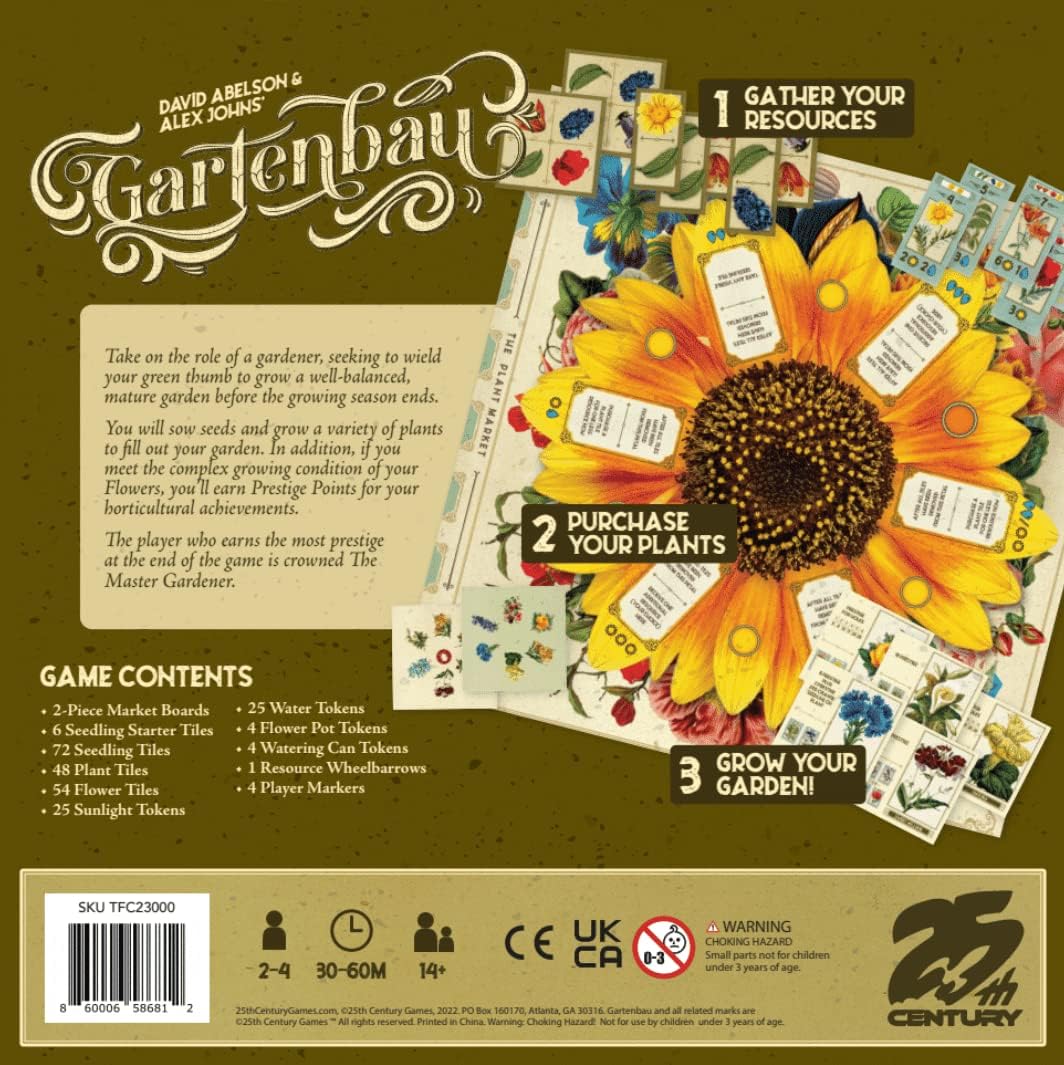 Gartenbau, Strategy Board Game Gardening in The 19th Century, Historical Art, Mensa Select Winner - 25th Century Games