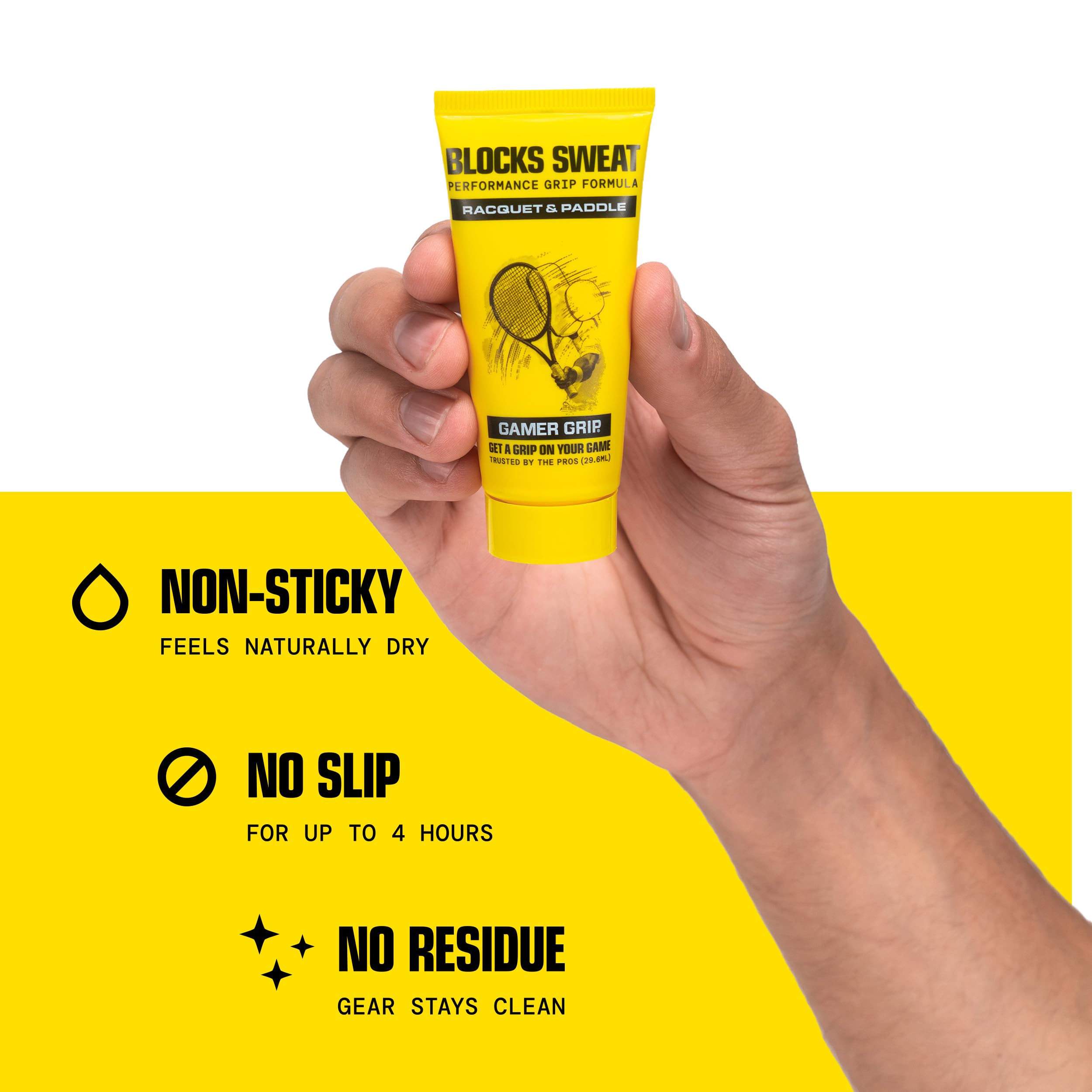 Gamer Grip Presa salda | Crema mani antiscivolo | Controllo del sudore per racchetta da tennis, racchetta, golf, ginnastica e fitness | alternativa al gesso liquido | Made in USA