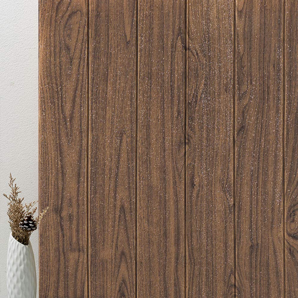 FOOJO self-adhesive 3D solid wall stickers Anti-collision wall surrounding decorative stickers wallpaper wallpaper White wood grain monolithicBrown sandal monolith