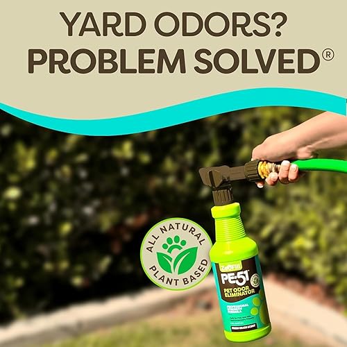 Miniatura 5 de PE-51 Economy Pack – Botella de spray para manguera de jardín de 1 galón y 32 onzas – Eliminador de olores de orina de mascotas, olores de mascotas