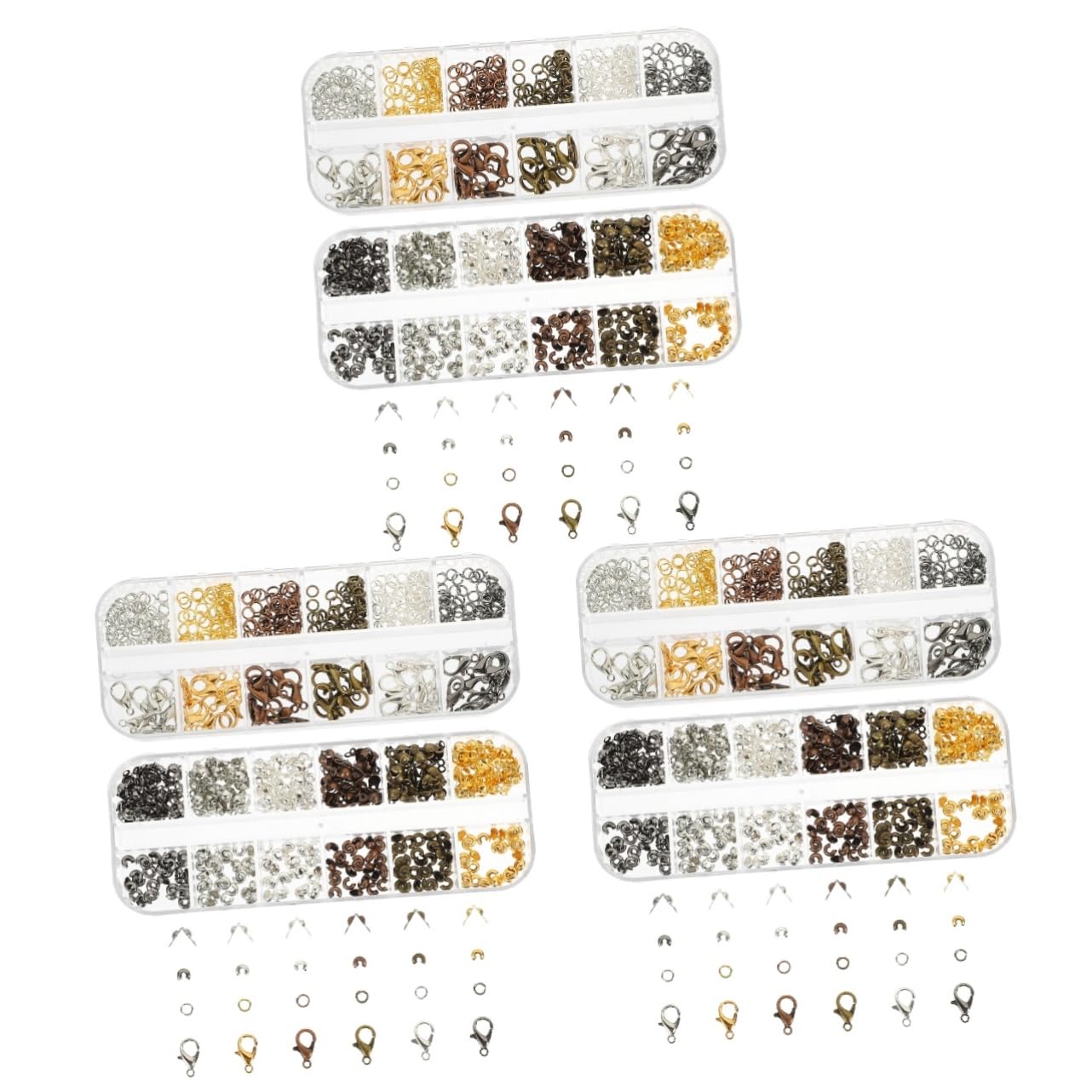 Operitacx 2346piezas Kit De Joyería Anillos De Apertura y Cierres De Langosta Para Creación De Accesorios De Joyería