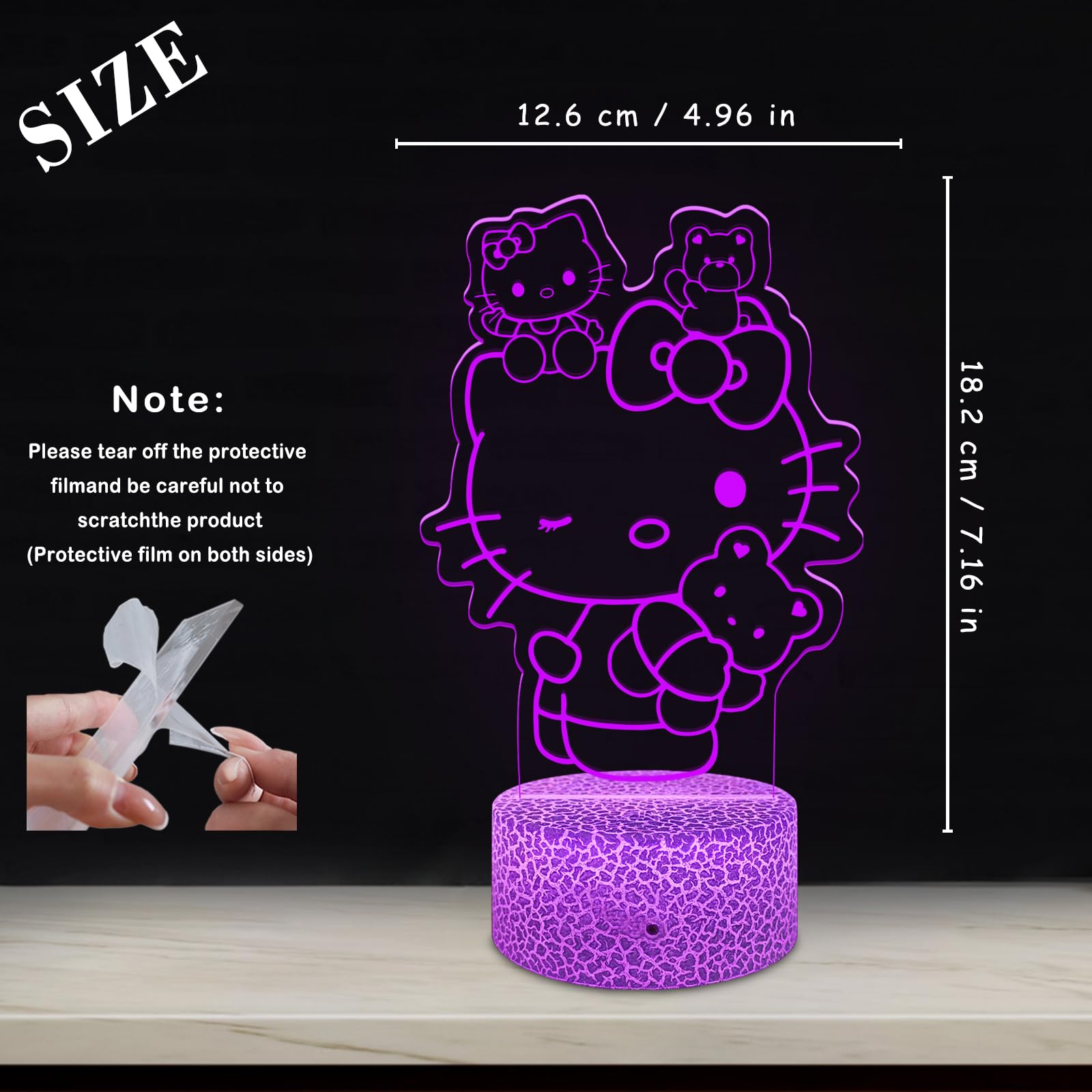 WYDCAA Luffy Gear 5 Eendelige merchandise nachtlamp, illusie led, acryl, RGB, anime-touch-nachtlampje, bedlampje voor jongens en meisjes, kamerdecoratie, kerstverjaardagscadeau
