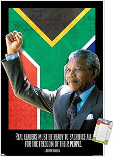 Trends International Nelson Mandela - Real Leader Wall Poster, 22.375" x 34", Poster & Mount Bundle