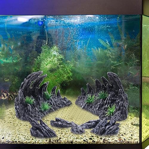 Miniatura 2 de Decoración de pecera de rocas para acuario, Jagged Canyon Rock Formation Kit de decoración de acuario, adecuado para una variedad de escenas de