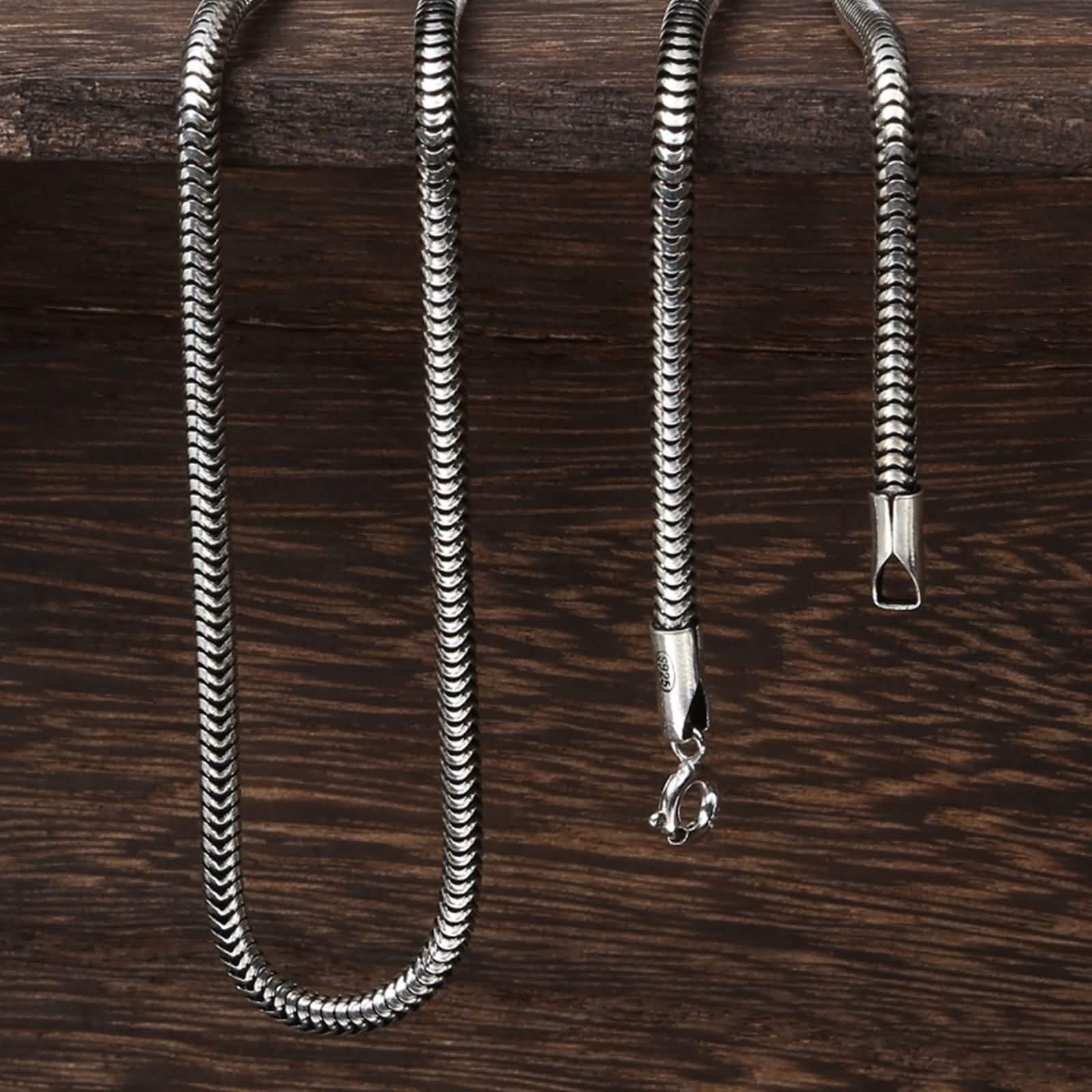 Łańcuszek wężowy 45-70 cm, łańcuszek damski srebrny 925 szerokość 3 mm, łańcuszek damski hip hop