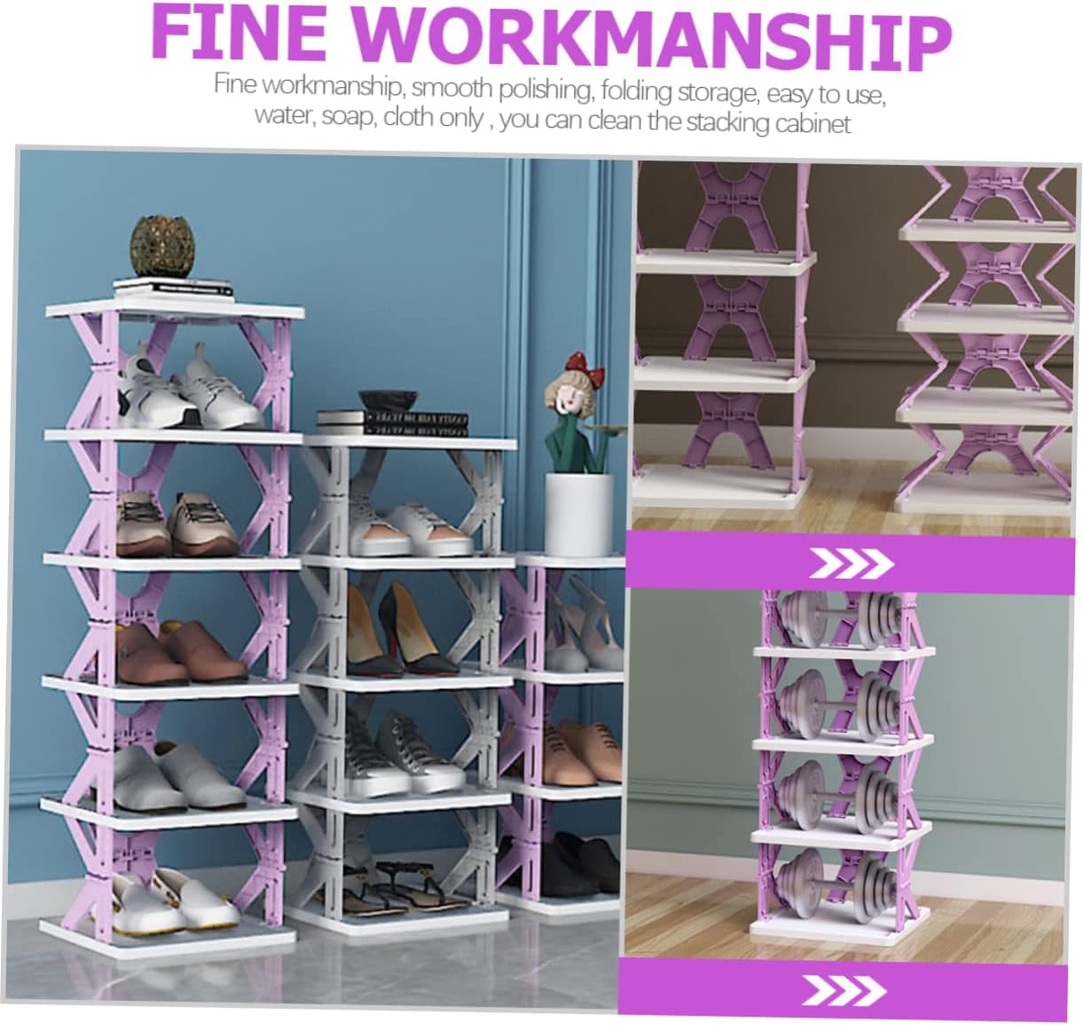 Unomor Shoe Cabinet for Entryway Folding Shoe Rack Closet Storage Organizer Space-Saving Design