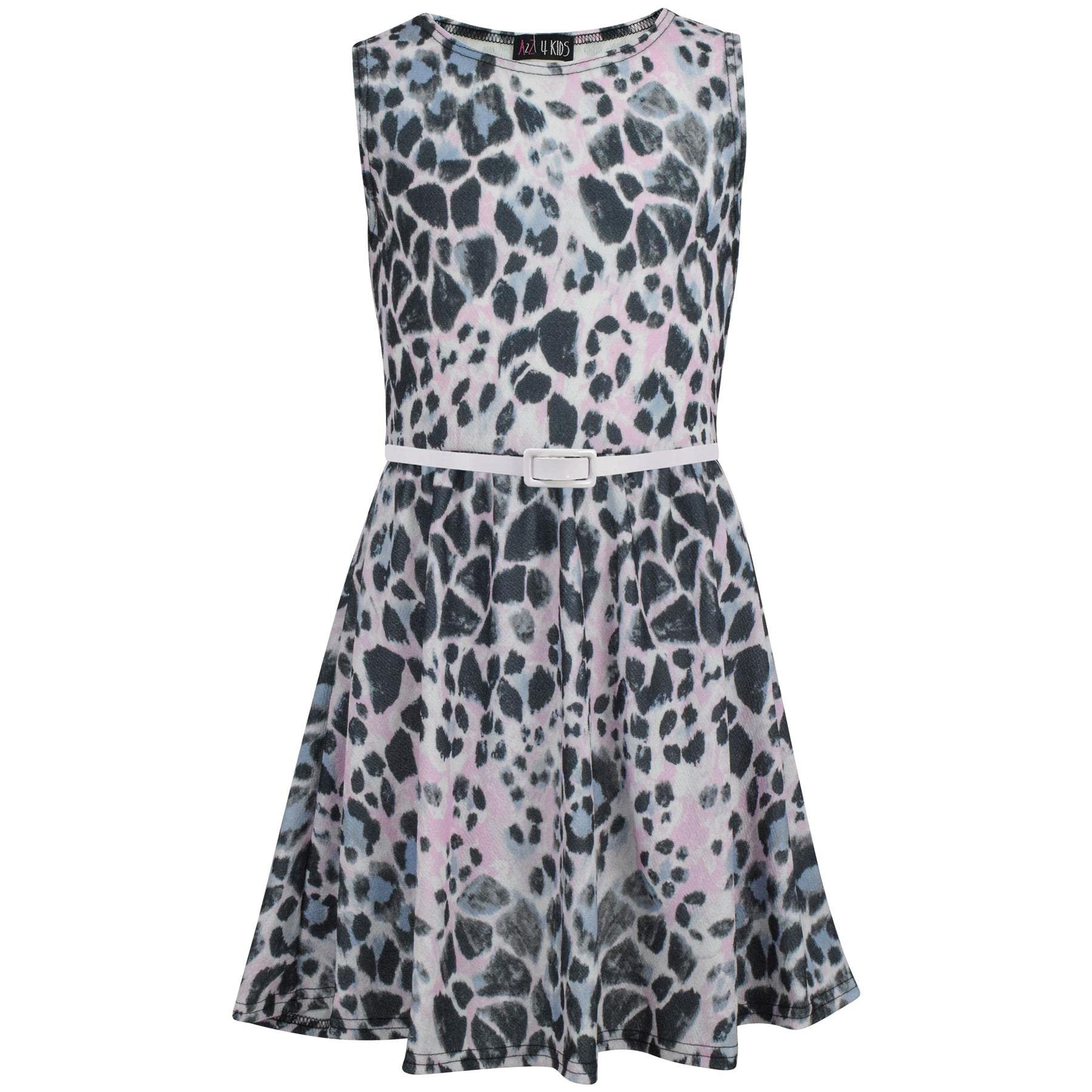 A2z 4 Kids Girls Pink A2z Kids Skater Dress Sleeveless Floral Print Dance Party - Skater Dress 686 ._9-10