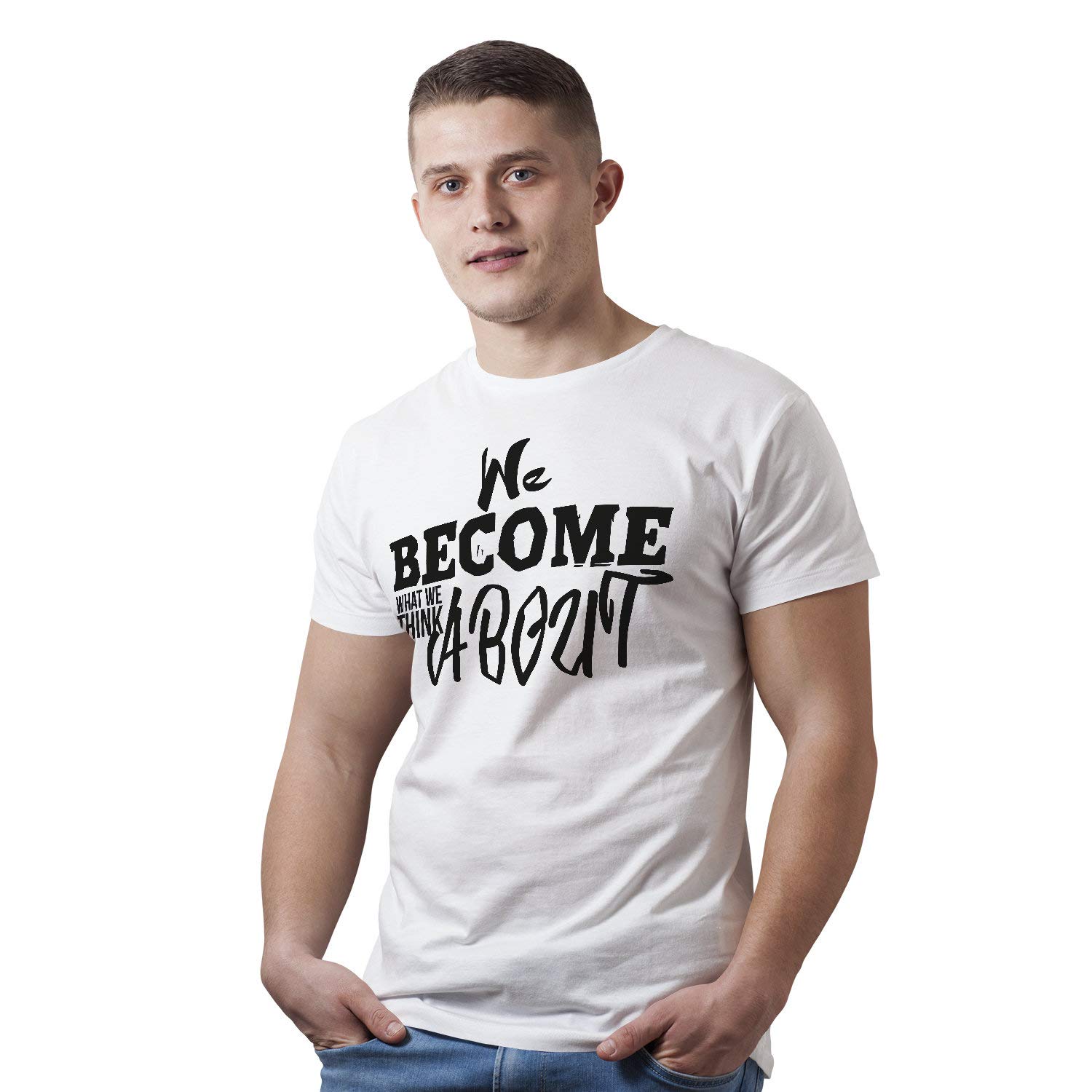 We Become camiseta unisex con frase personalizada, inspiradora para hombres, camiseta motivadora positiva con lema de motivación Rojo rosso XXL