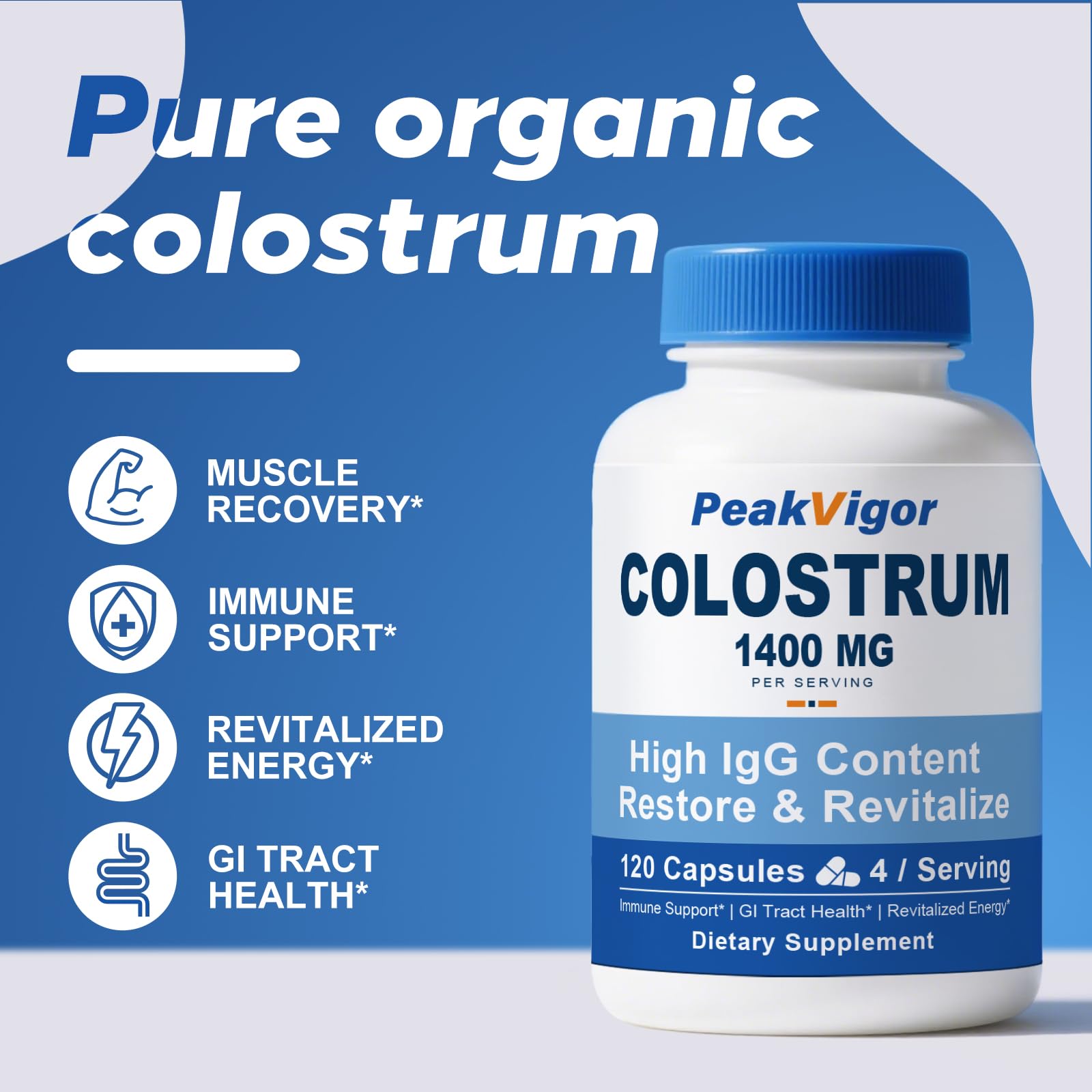Organic Bovine Colostrum Capsules for Human, 120 Capsules — Amazon image 4