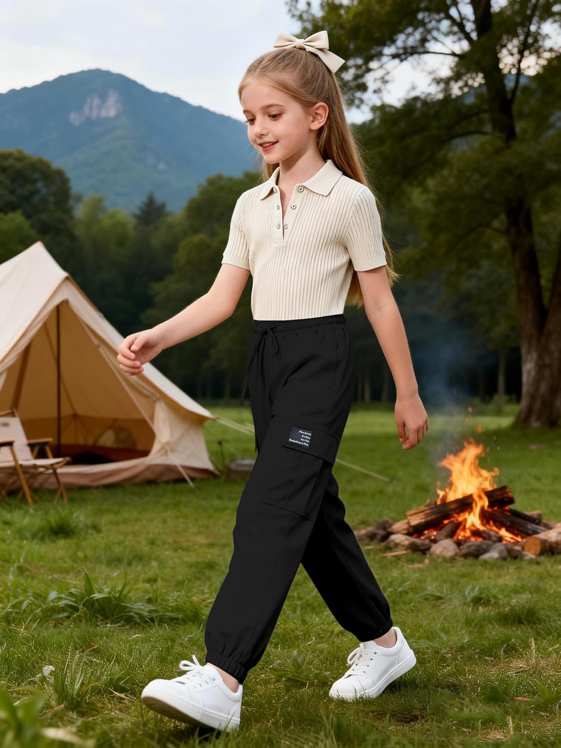 SANGTREE Hiking Pants Water Resistant Quick Dry Lightweight Golf Cargo Safari Joggers Pockets for Girls & Women - Image 5