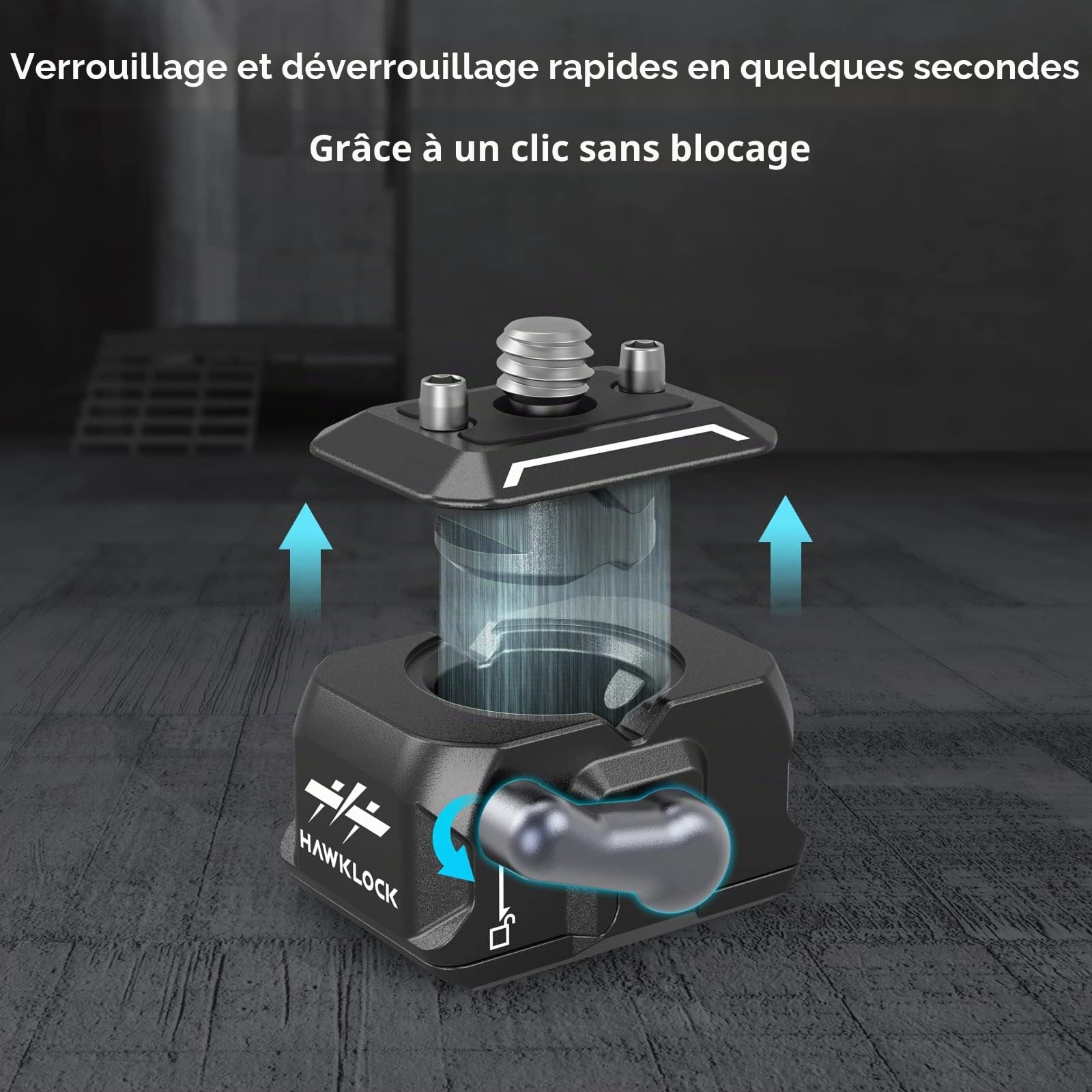 SMALLRIG Mini Plaque à Dégagement Rapide avec Vis 1/4", HawkLock Drop-in QR Plate Camera Mount pour Canon pour Sony pour Trépied, Monopode, Caméscope, Lumière LED, Caméra d'action, Moniteur - 3513C